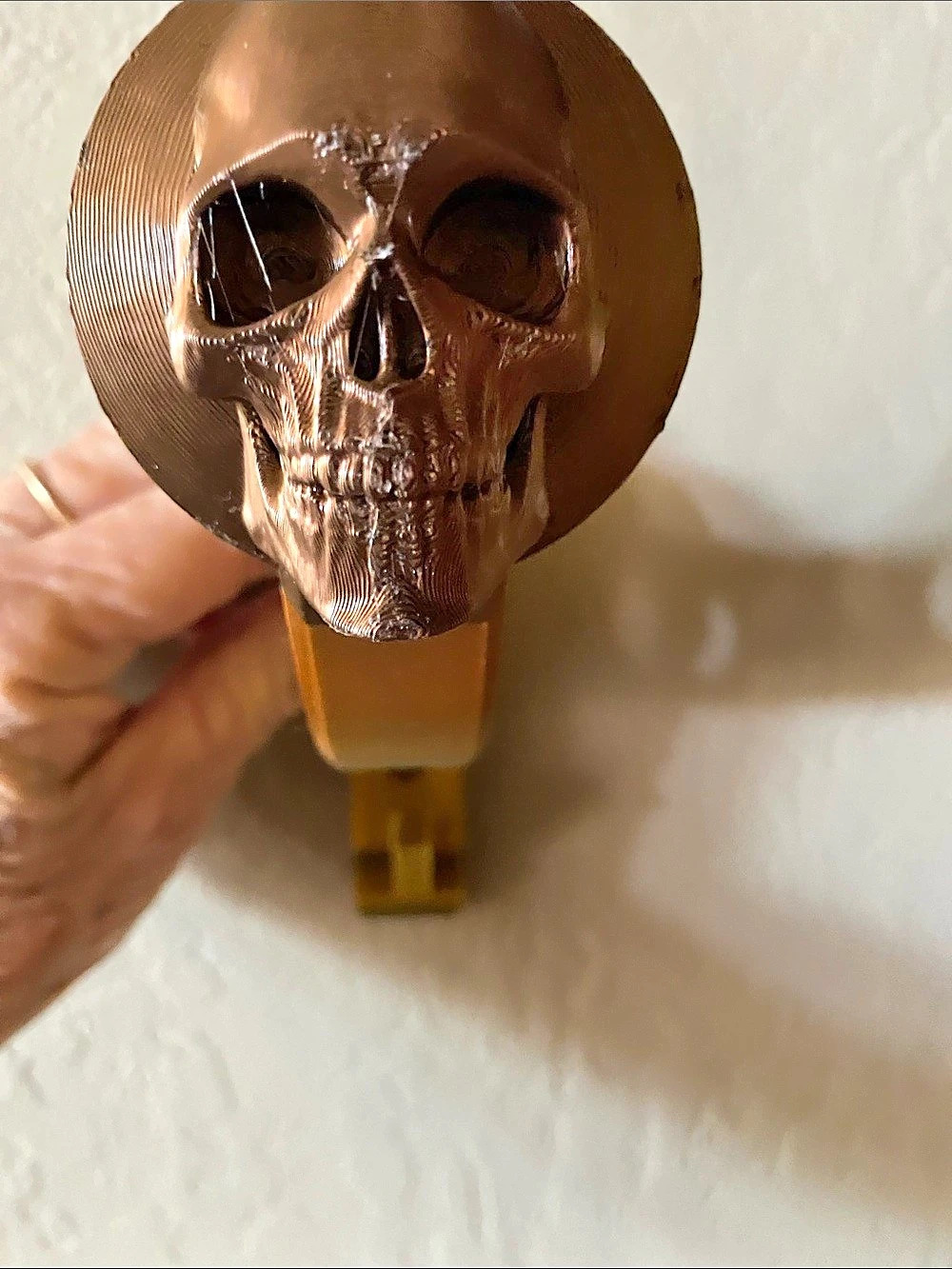Skull Wall Hooks Set of 4 Gold & Green